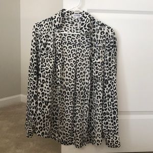 Leopard Print Express Button Down Medium